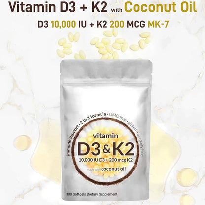 Vitamin D3 + K2 (MK-7) Supplement