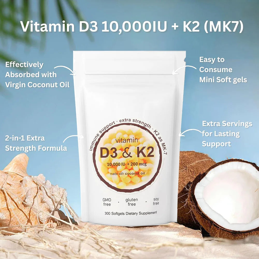 Vitamin D3 + K2 (MK-7) Supplement